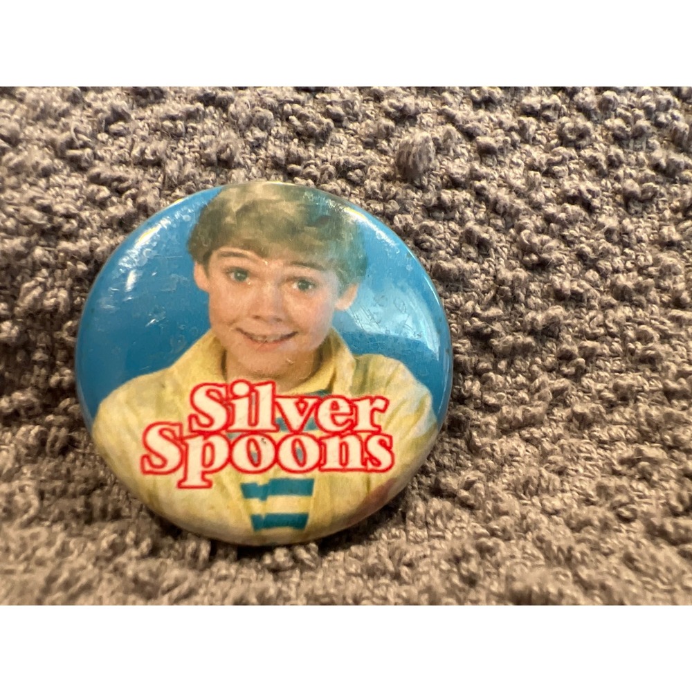 Vintage Silver Spoons Ricky Schroder Pinback Button 80s TV Show Memorabilia